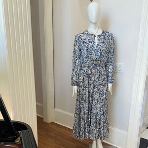Elie Tahari Blue and White V-Neck Sundress.  Worn only once.